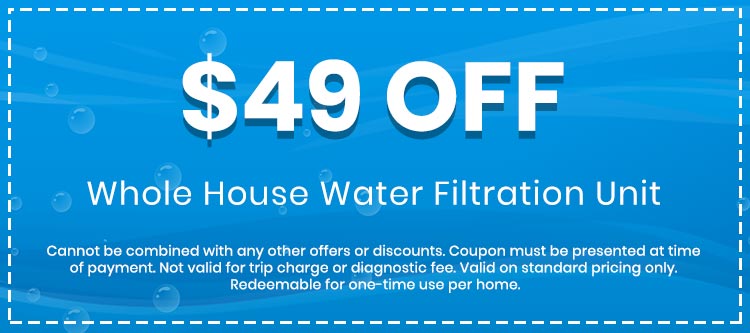 Discount on Whole House Water Filtration Unit