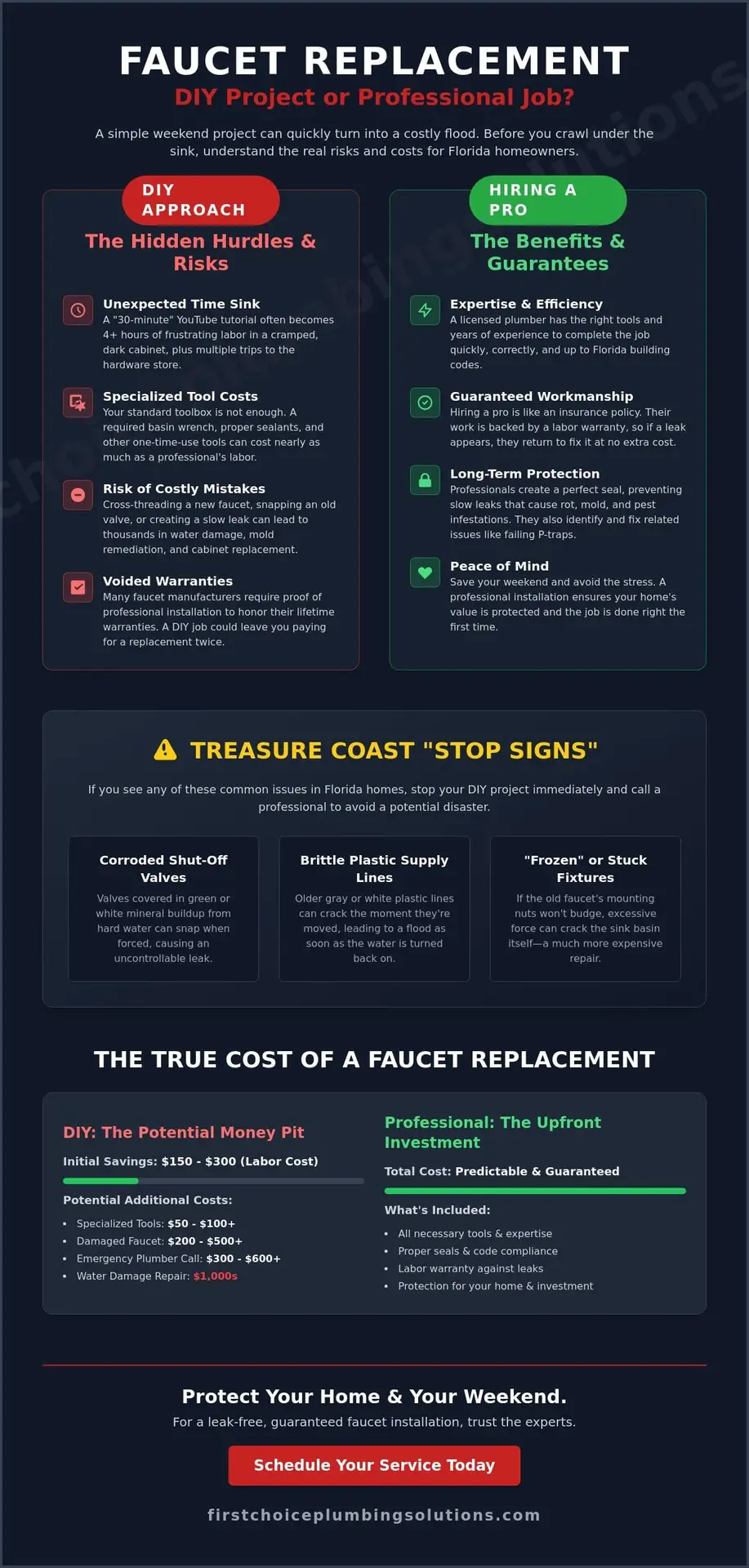 DIY Faucet Replacement vs. Hiring a Plumber: A 2026 Treasure Coast Guide