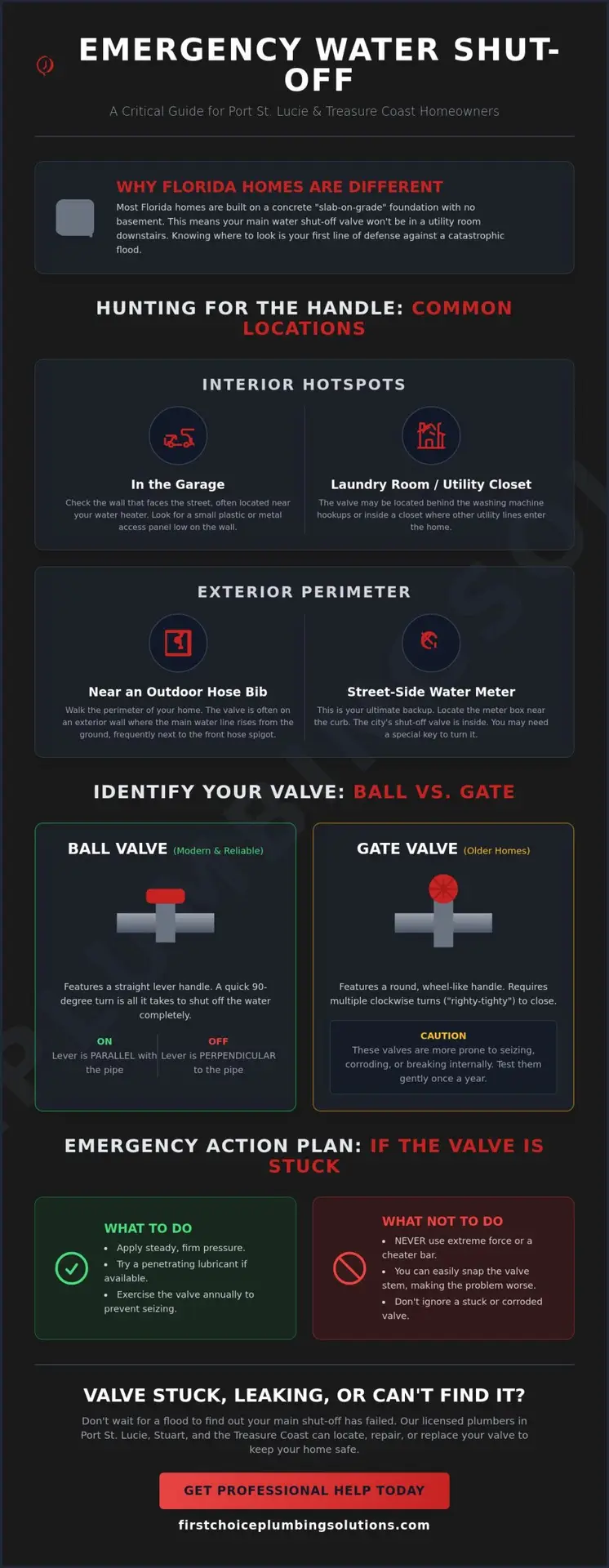 Emergency Plumbing Shut Off Valve Location: A Florida Homeowner's Guide