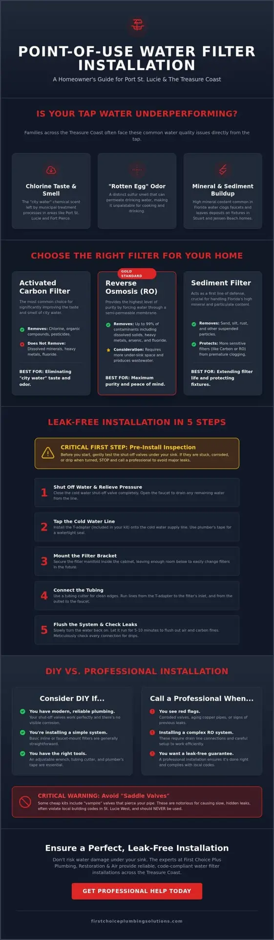 Point of Use Water Filter Installation: A 2026 Guide for Florida Homeowners