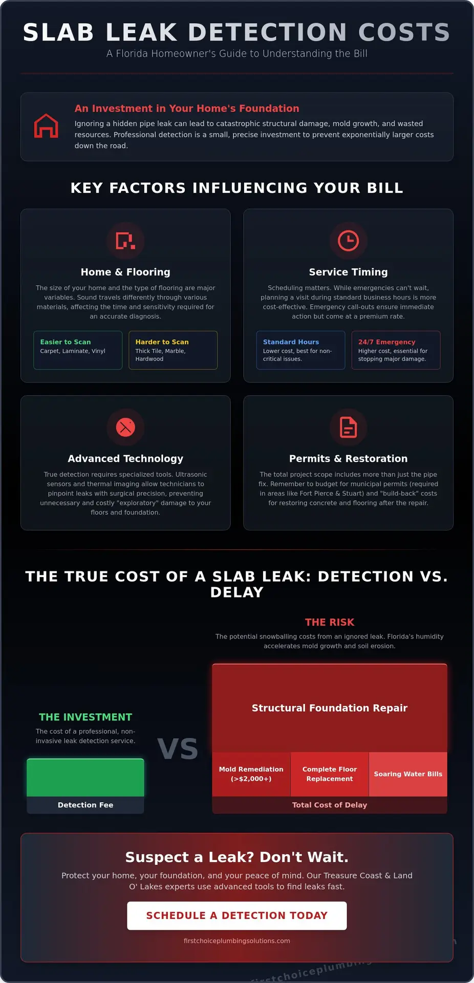 Slab Leak Detection Cost in Florida: 2026 Homeowner’s Pricing Guide 1 Slab Leak Detection Cost in Florida: 2026 Homeowner’s Pricing Guide