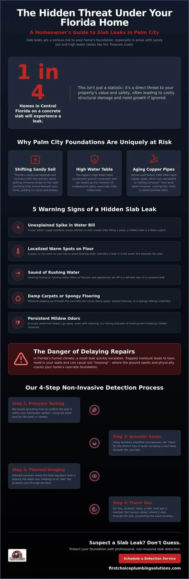 Expert Slab Leak Detection in Palm City: Protect Your Home’s Foundation