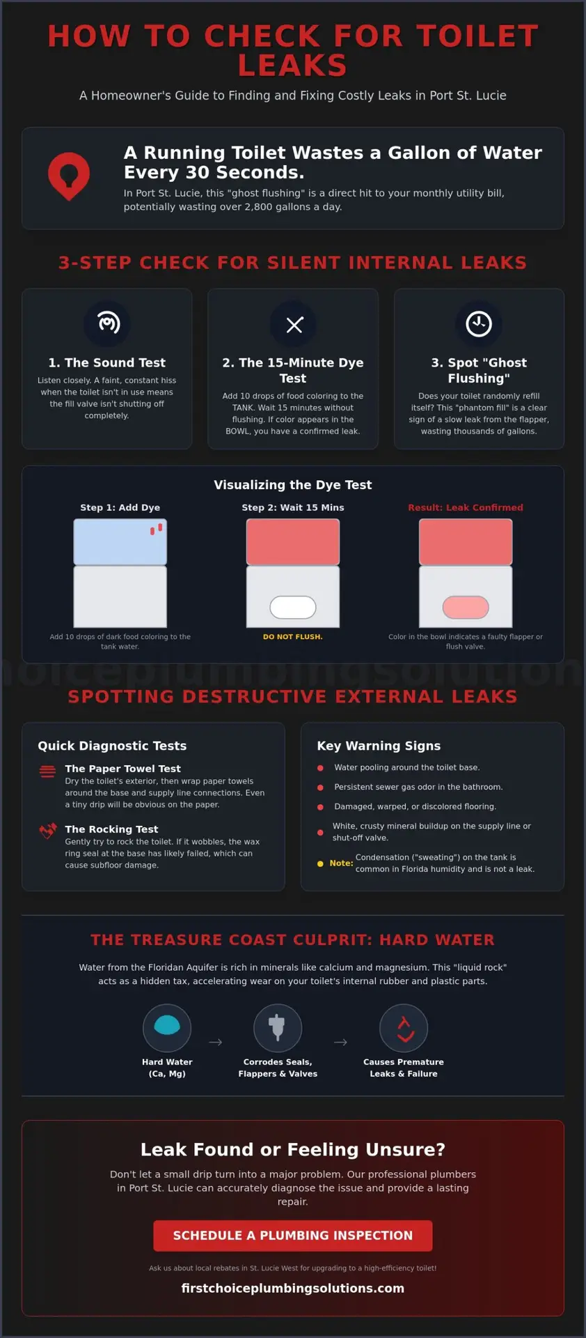 How to Check for Toilet Leaks: A 2026 Guide for Port St. Lucie Homeowners
