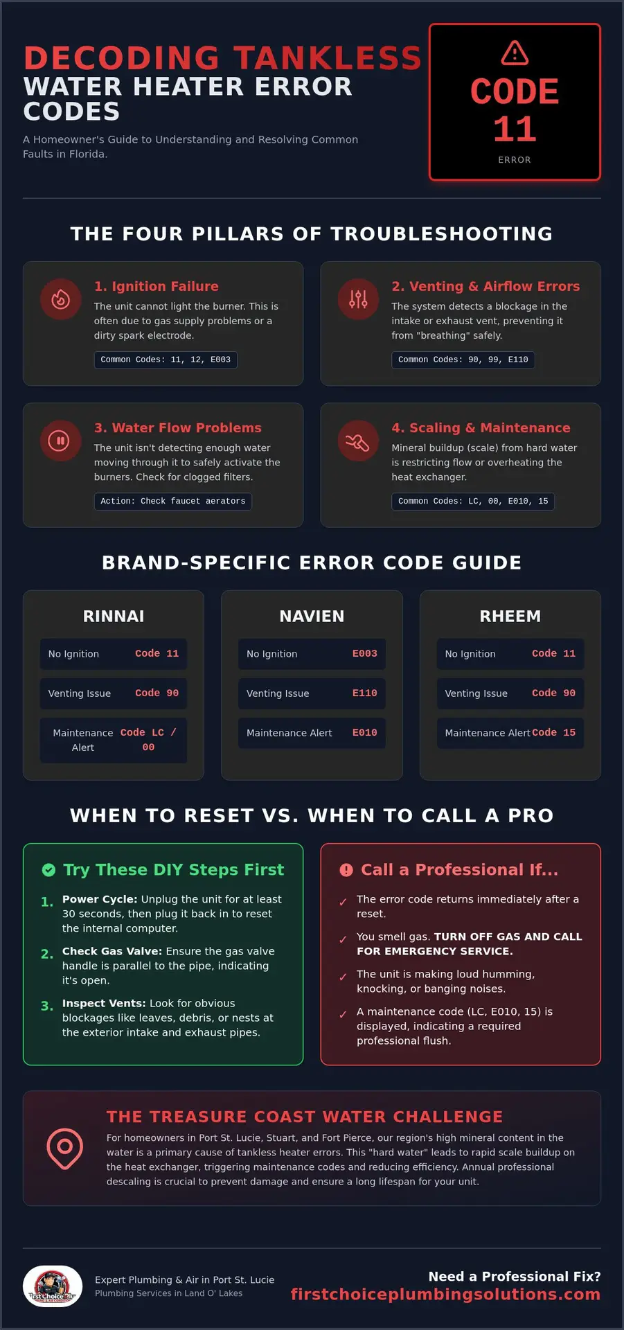 Tankless Water Heater Error Codes: A Treasure Coast Troubleshooting Guide