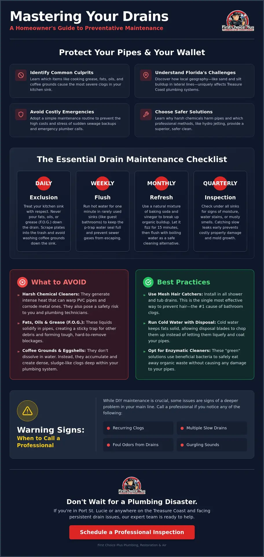 The Ultimate Preventative Drain Maintenance Checklist for Florida Homeowners