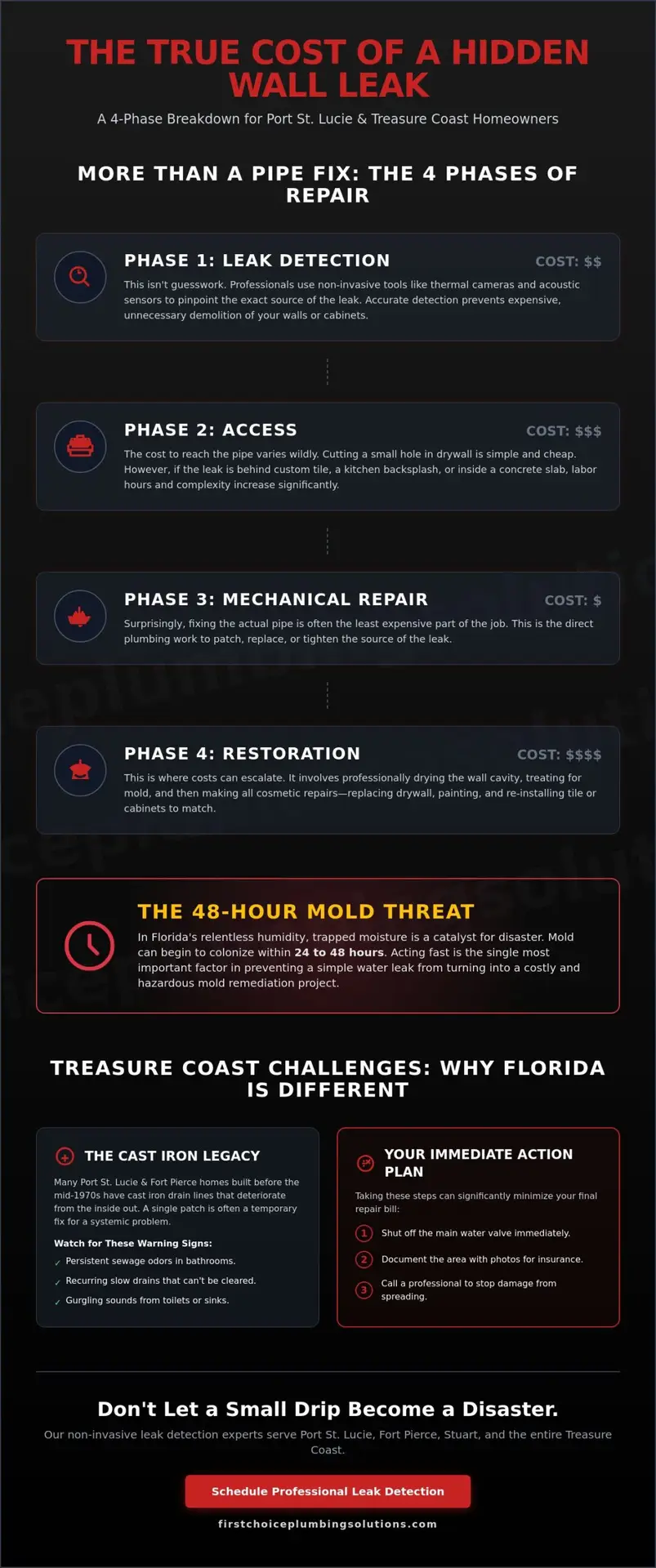Water Leak Behind Wall Repair Cost: 2026 Florida Homeowner’s Guide 1 Water Leak Behind Wall Repair Cost: 2026 Florida Homeowner’s Guide