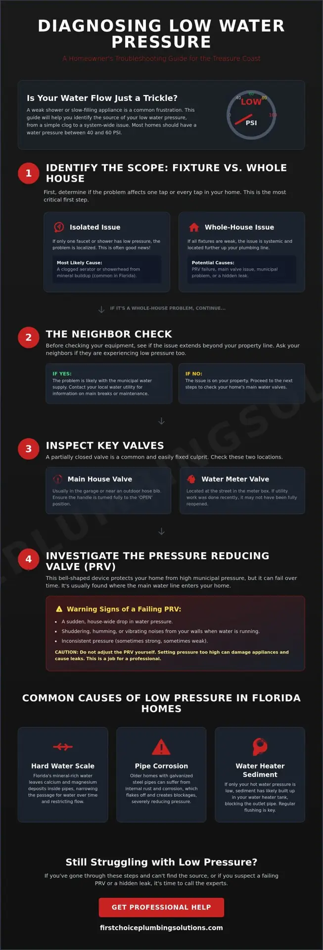 Troubleshooting Low Water Pressure in Your House: A 2026 Guide for Florida Homeowners 1 Troubleshooting Low Water Pressure in Your House: A 2026 Guide for Florida Homeowners