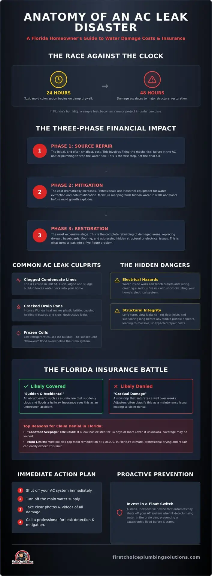 Cost of Water Damage from AC Leak in Florida: 2026 Homeowner’s Guide