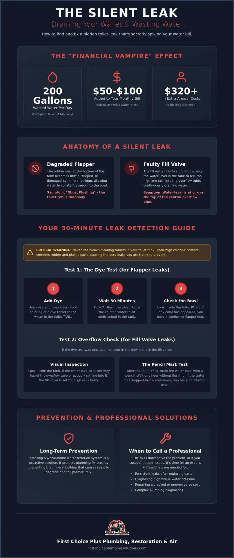 How to Find a Silent Toilet Leak That’s Raising Your Water Bill (2026 Guide)