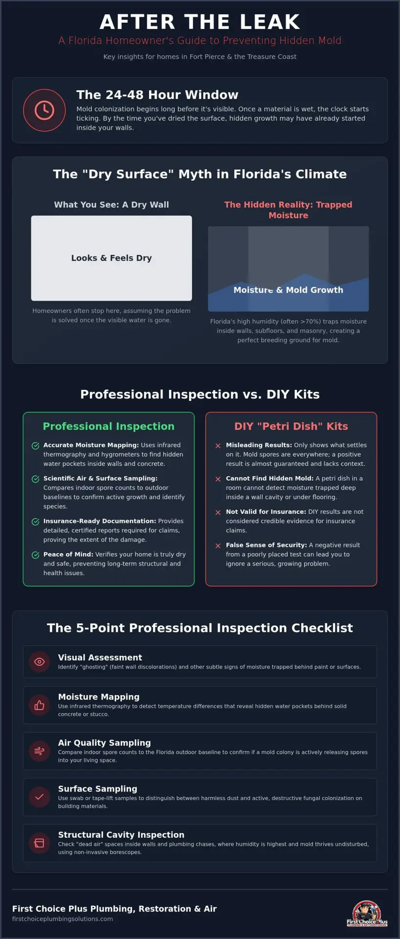 Mold Inspection After Water Leak in Fort Pierce: The 2026 Homeowner’s Guide
