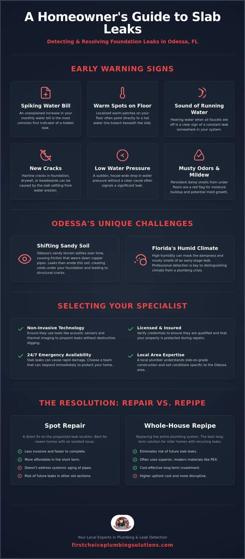 Slab Leak Detection in Odessa, FL: The Ultimate Homeowner’s Checklist
