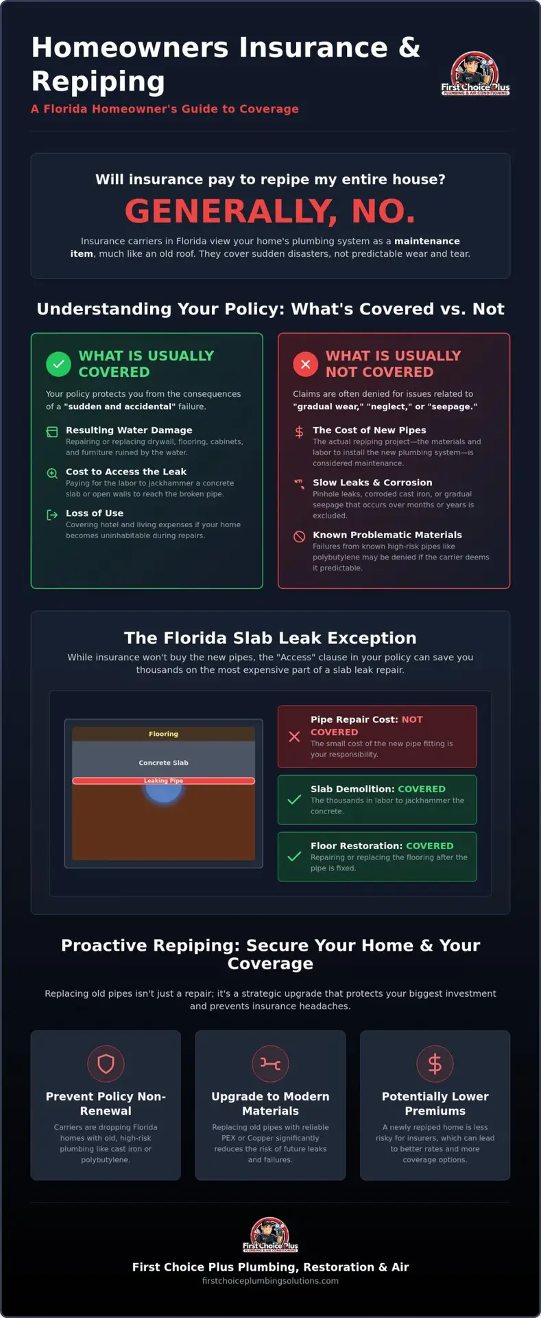 Will Homeowners Insurance Cover Repiping? A Florida Homeowner's Guide for 2026 1 Will Homeowners Insurance Cover Repiping? A Florida Homeowner's Guide for 2026