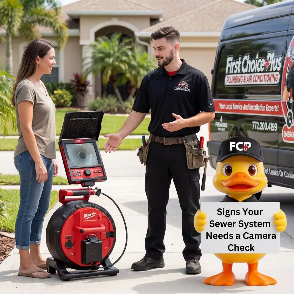 Sewer camera inspection equipment used to diagnose a recurring drain clog